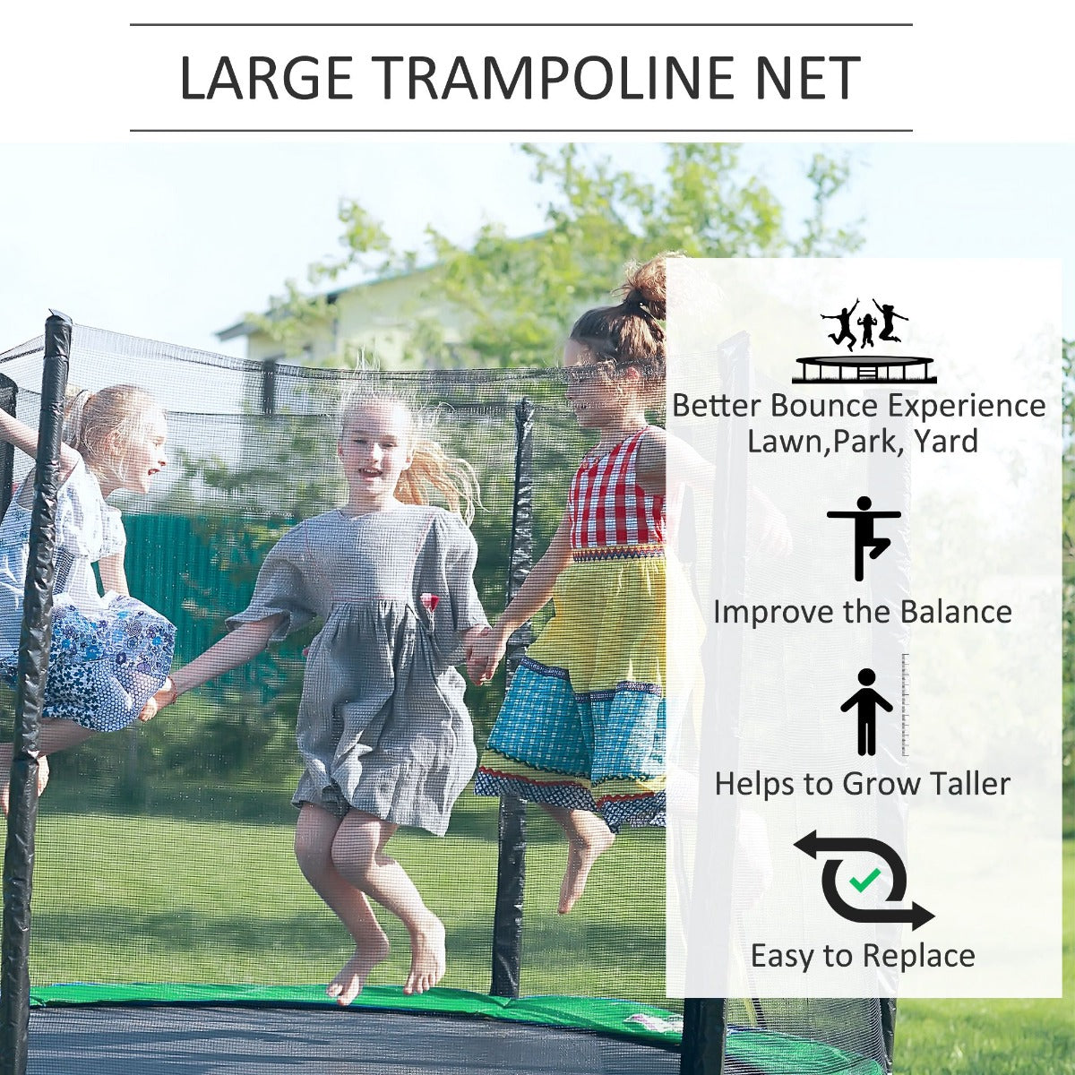 Homcom 10Ft Trampoline Net Replacement Enclosure Black