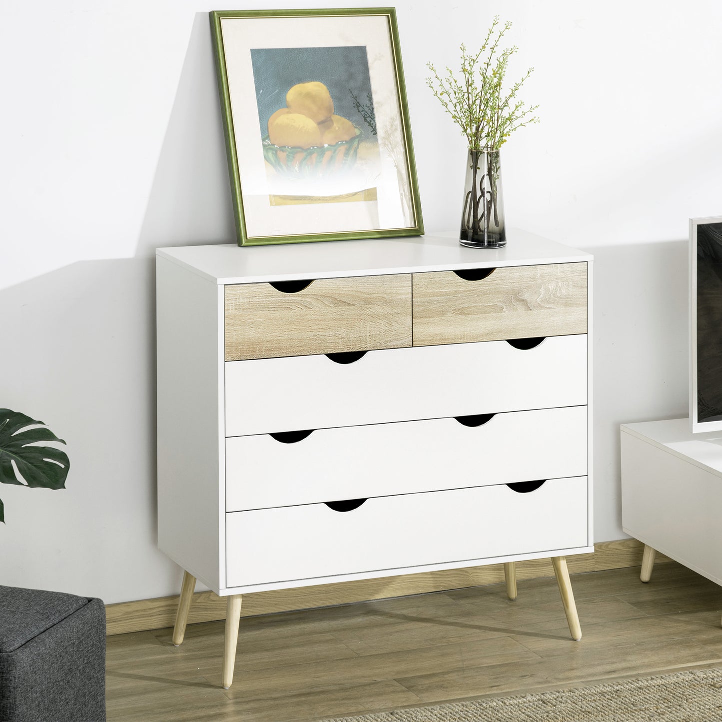 Homcom Nordic Style Chest Of Drawers