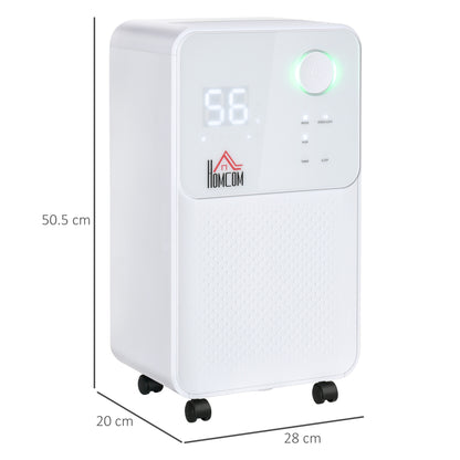 Homcom 12L/Day 2000ML Portable Quiet Dehumidifier for Home Laundry Room Bedroom Basement