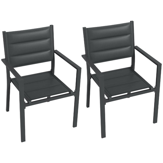 Set of Two Aluminium Stacking Garden Chairs-0