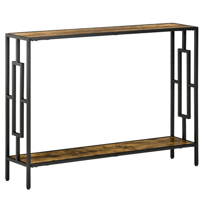 Homcom Industrial Console Table with Storage Shelf