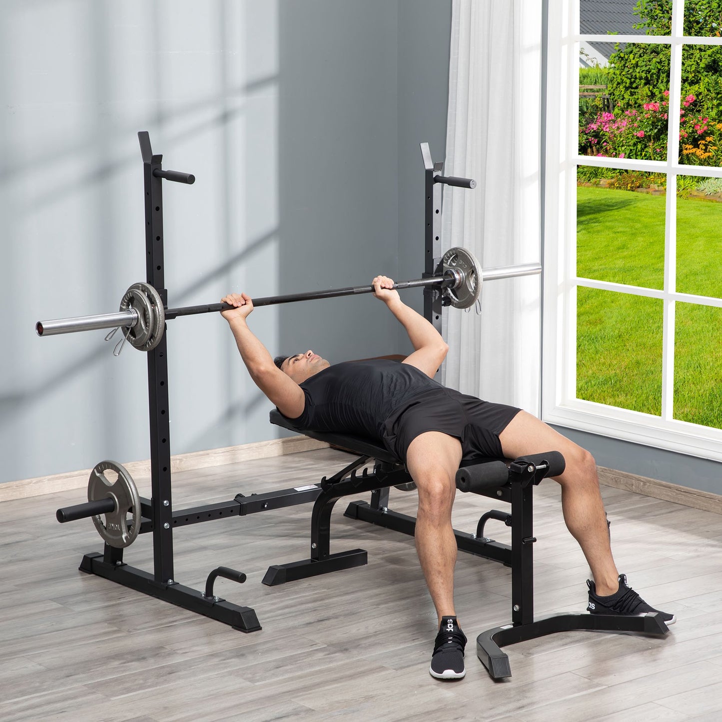 Homcom Multi-Function Barbell Squat Rack Stand