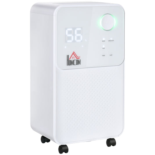 Homcom 12L/Day 2000ML Portable Quiet Dehumidifier for Home Laundry Room Bedroom Basement