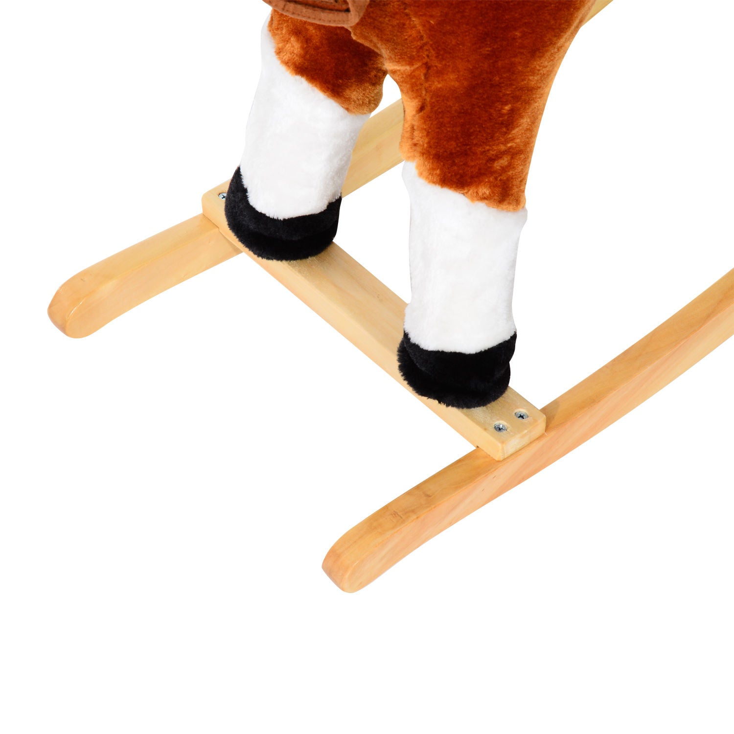 Homcom Children Plush Rocking Horse with Sound-Brown