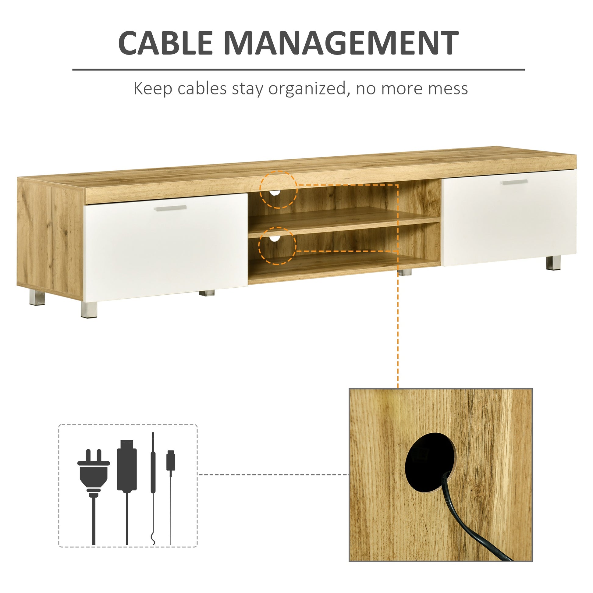 Homcom Herringbone Pattern TV Cabinet