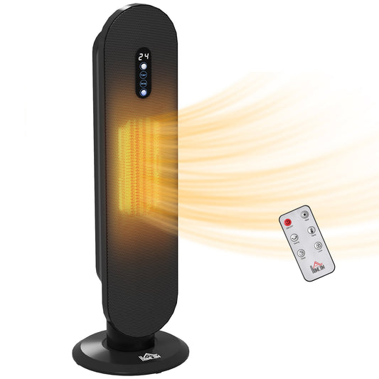 45° Oscillating Ceramic Space Heater, with Remote - Black-0