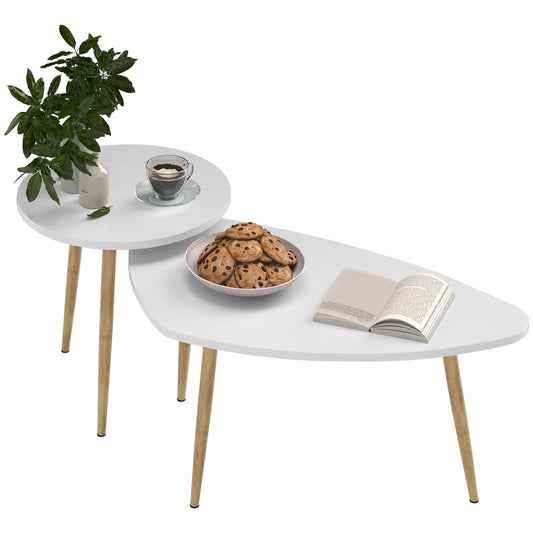 Set of Two Scandinavian-Style Coffee Tables - White-0