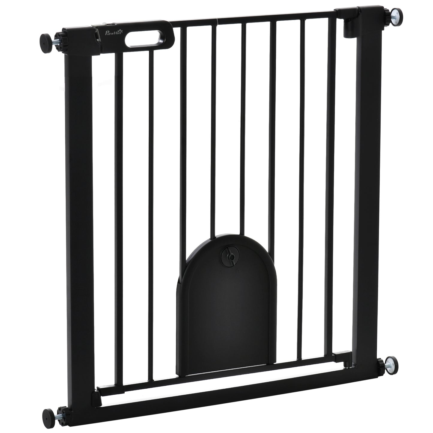 PawHut Dog Gate with Cat Flap Pet Safety Gate Barrier