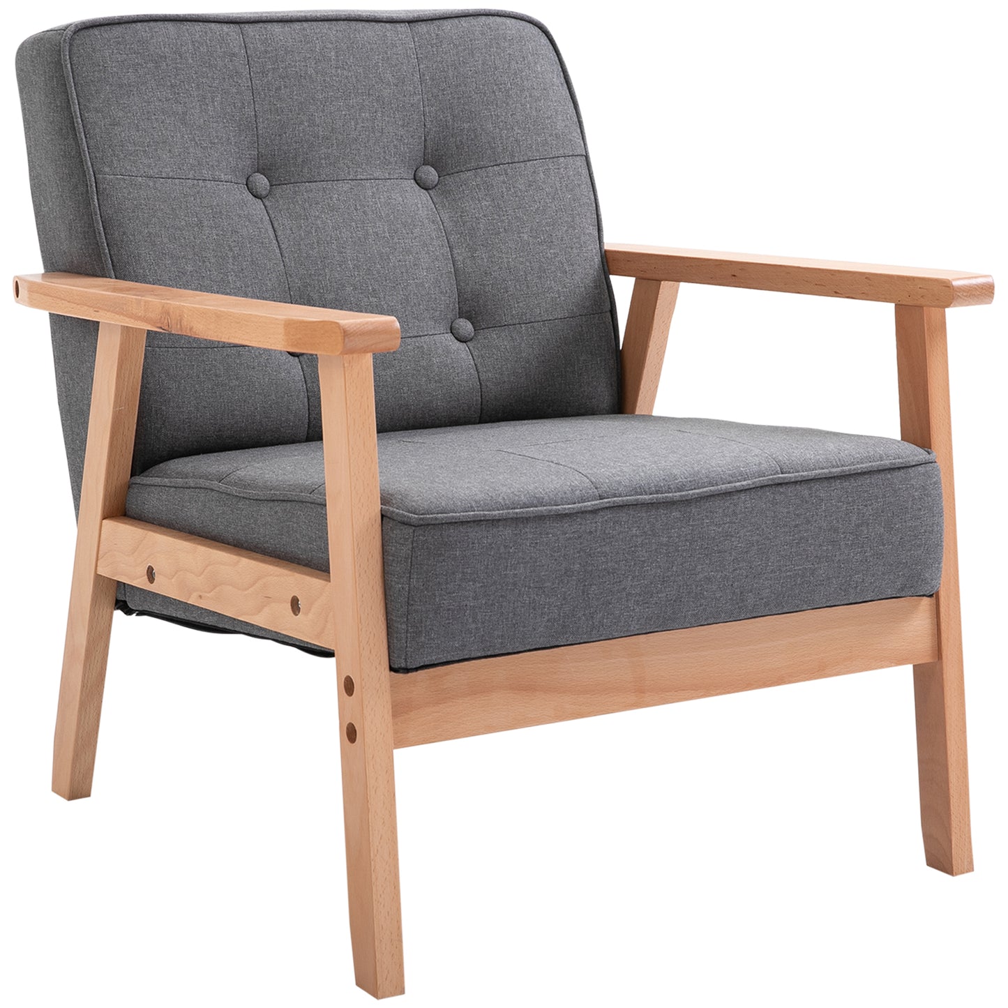 Homcom Minimalistic Wooden Frame Accent Chair