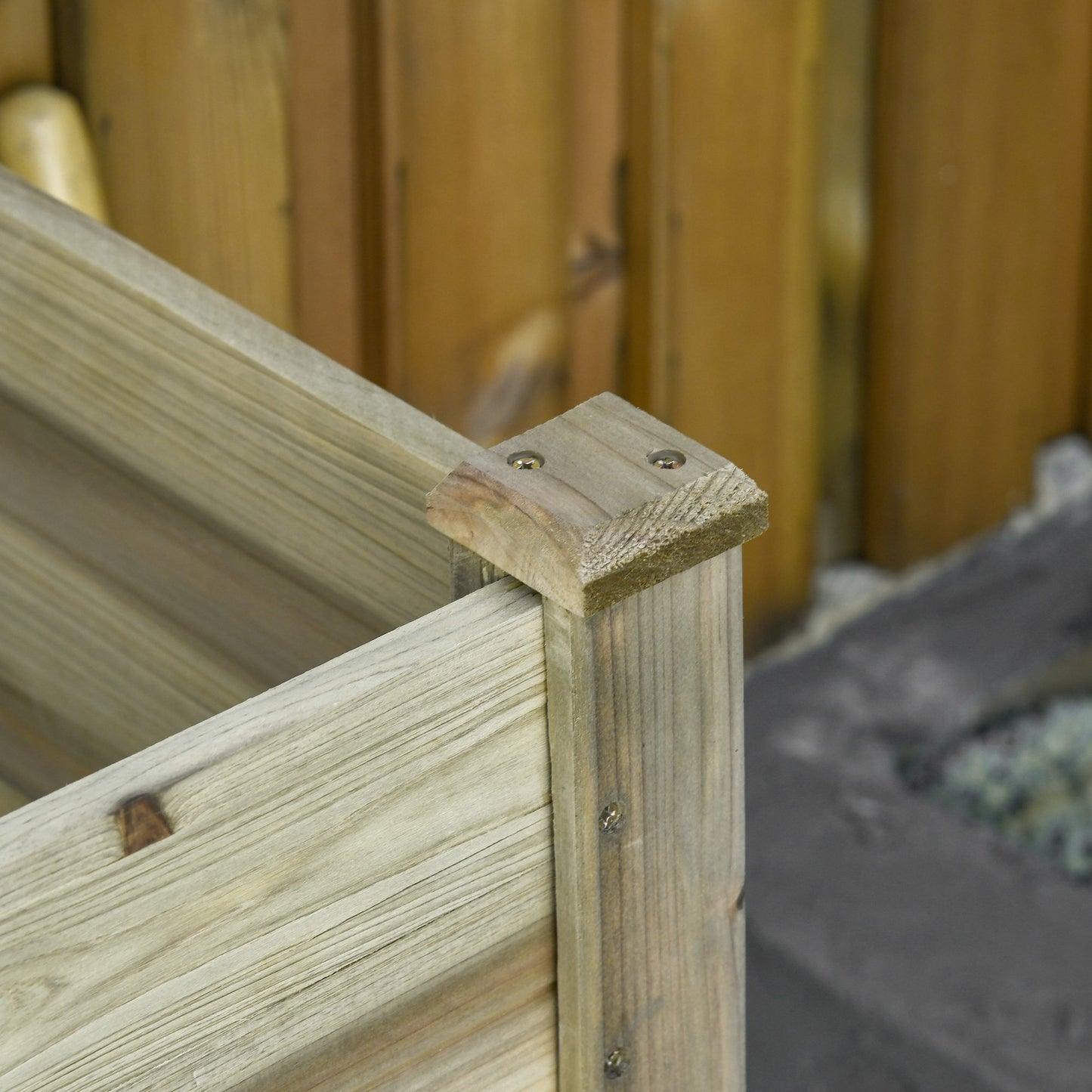 Outsunny Raised Garden Bed with Legs and Storage Shelf Elevated Wooden Planter Box