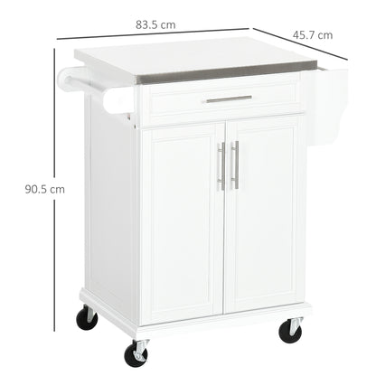 Homcom Wooden Kitchen Island on Wheels