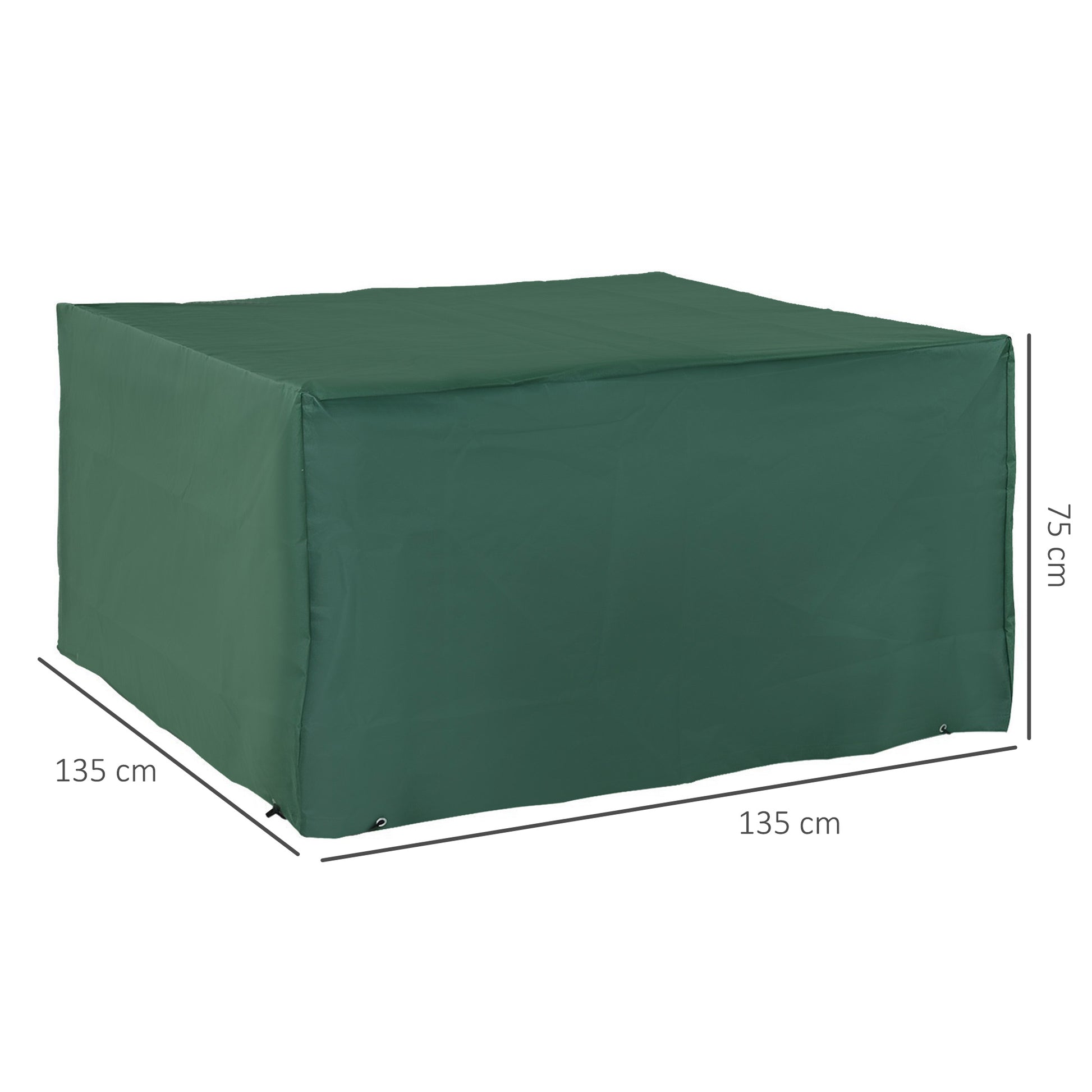 Outsunny 600D Oxford Patio Set Cover Outdoor Garden Rattan Furniture Protection Cover Protector Waterproof Anti-UV Green 135x135x75cm