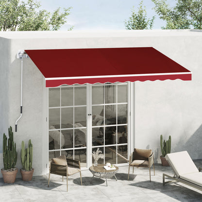 Outsunny Manual Retractable Patio Awning Shelter Uv Protection 2.5Mx2M