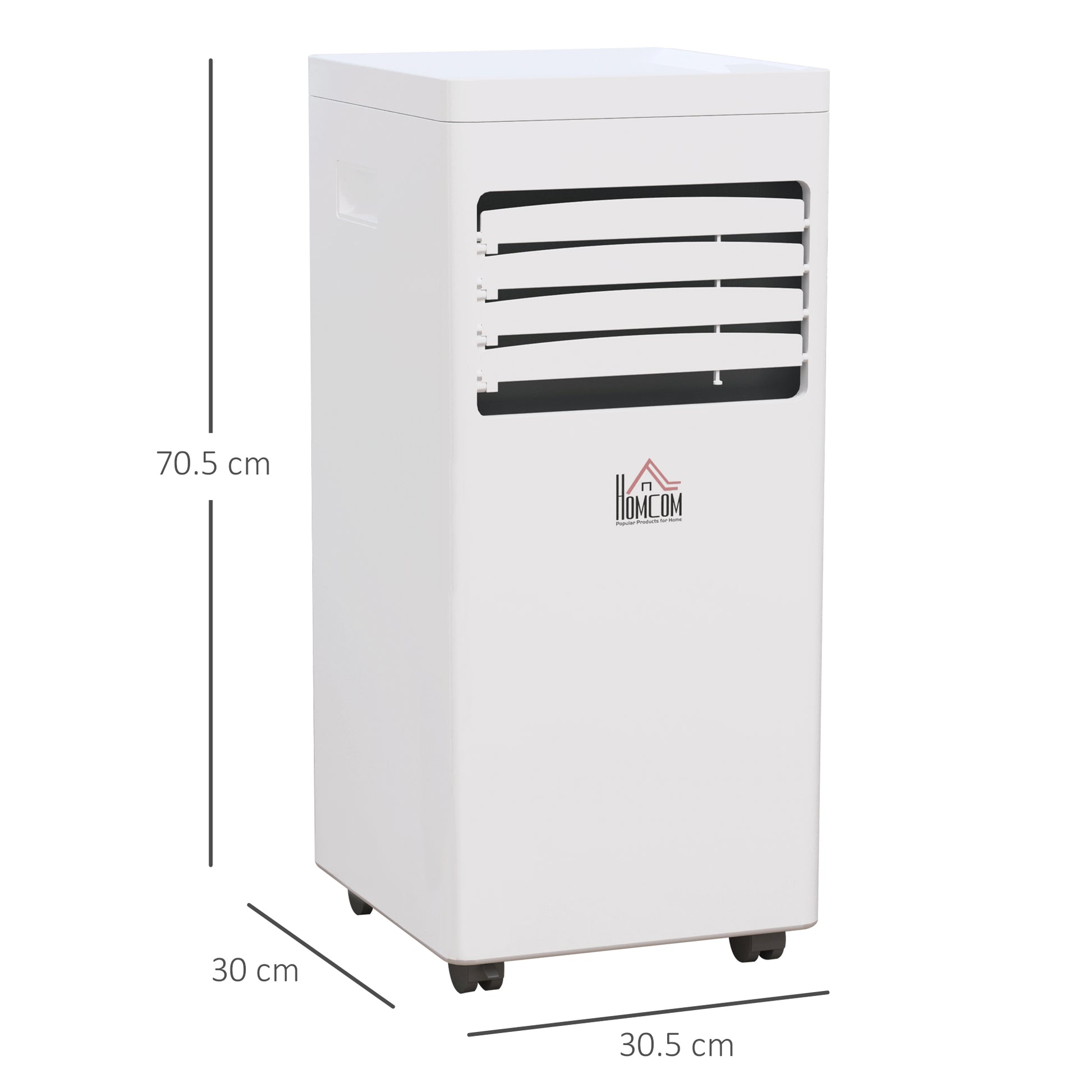 Homcom Mobile Air Conditioner White W/ Remote Control Cooling Dehumidifying Ventilating - 650W