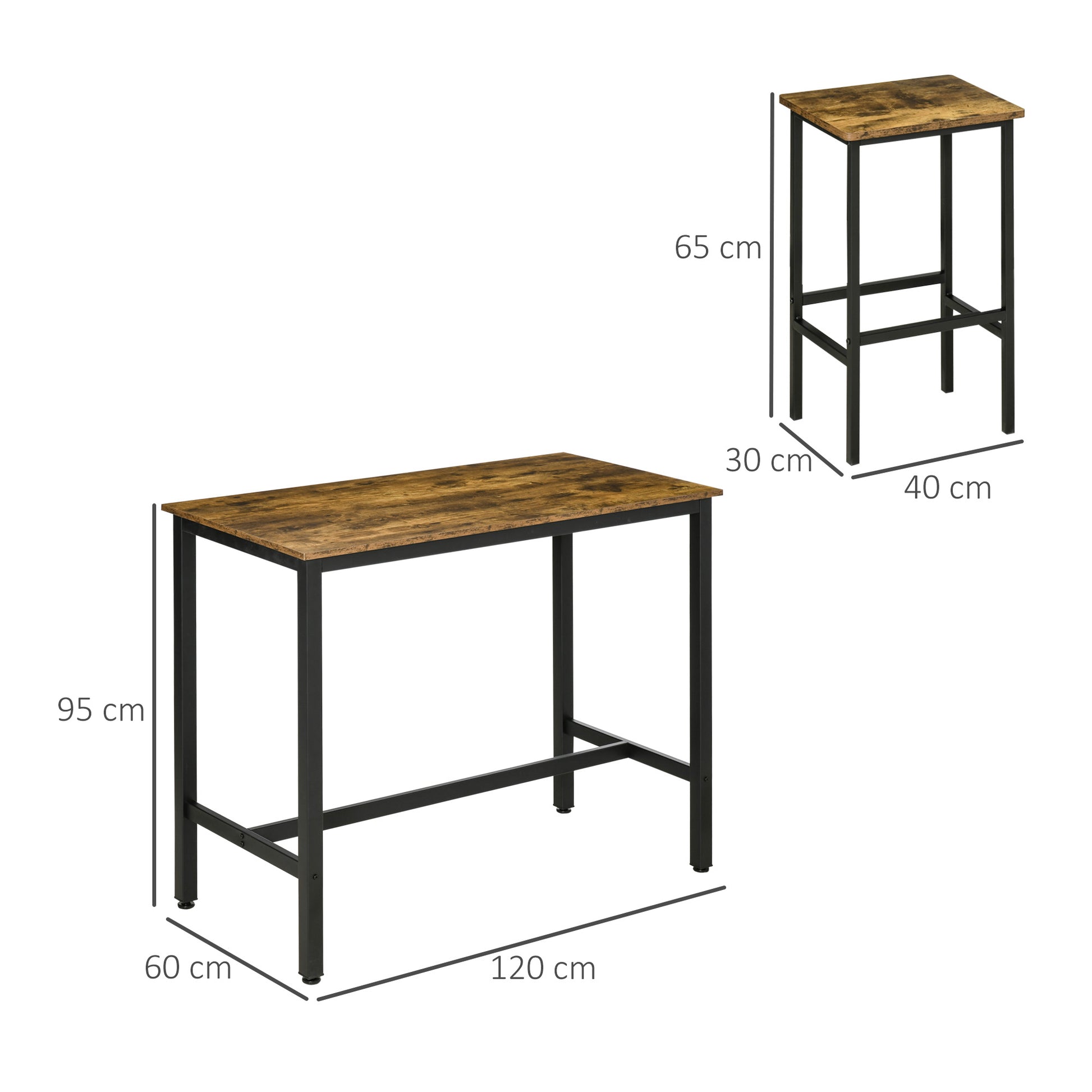 Homcom Industrial Bar Table Set