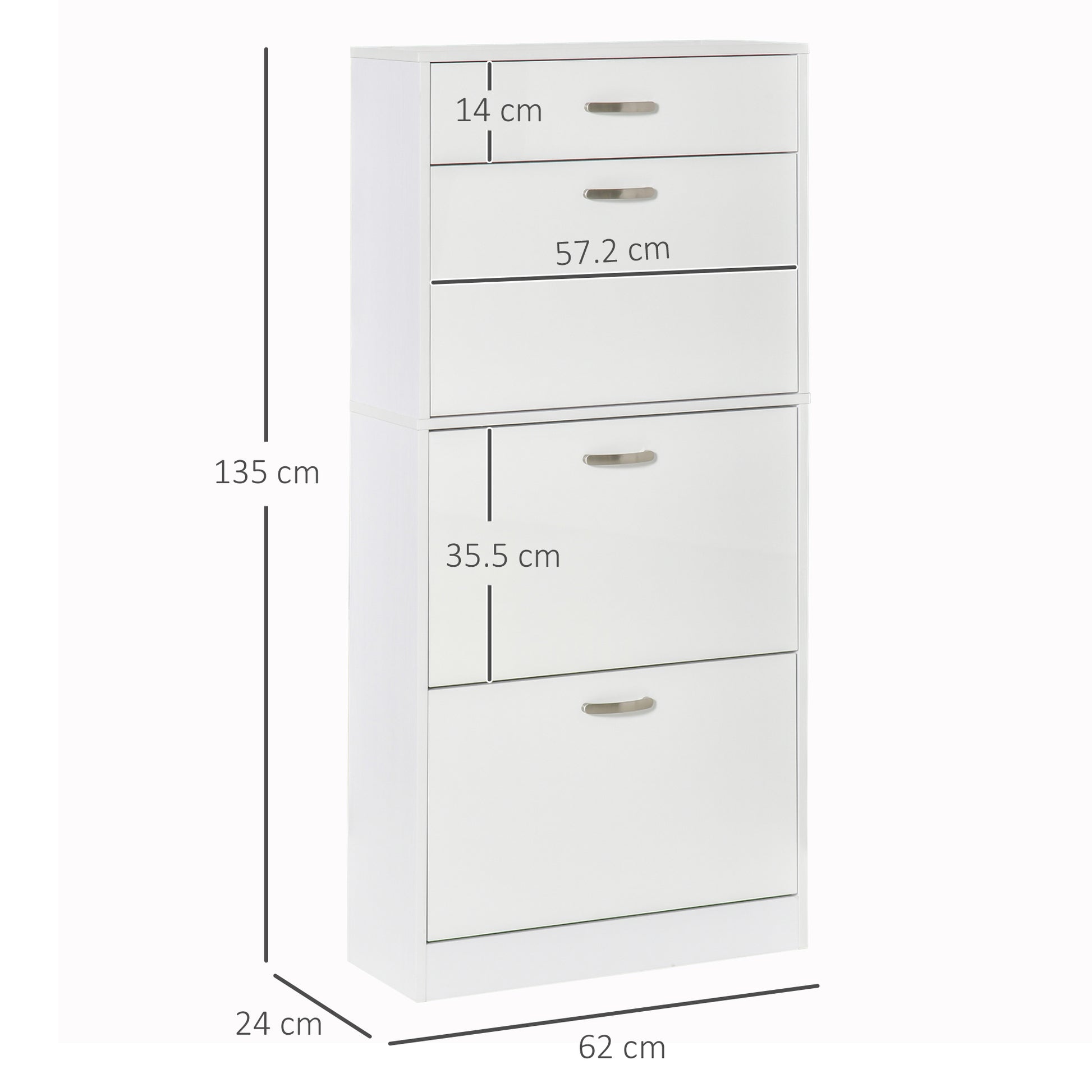 Homcom Shoe Cabinet with 4 Drawers