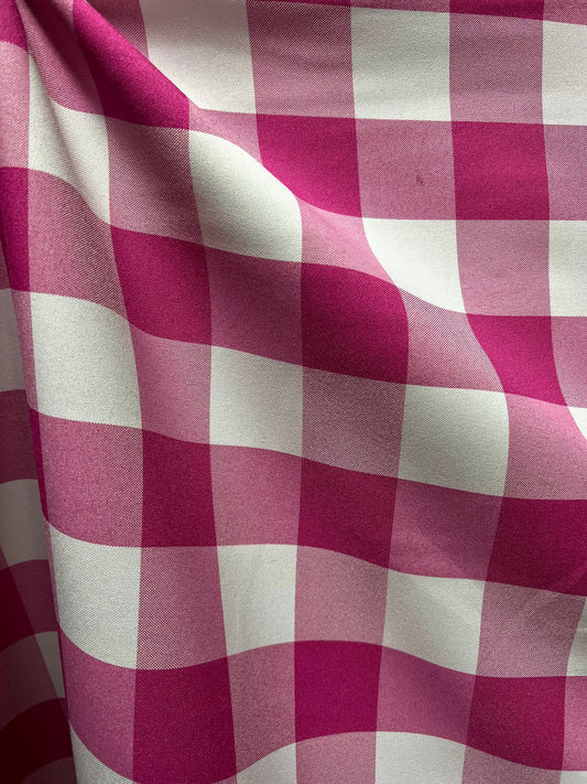 Gingham Check Polycotton Fabric-0