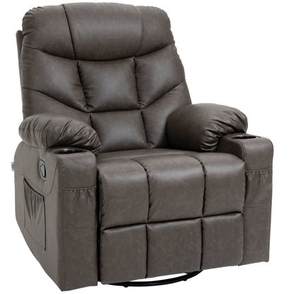 Homcom Faux Leather Reclining Armchair - Brown