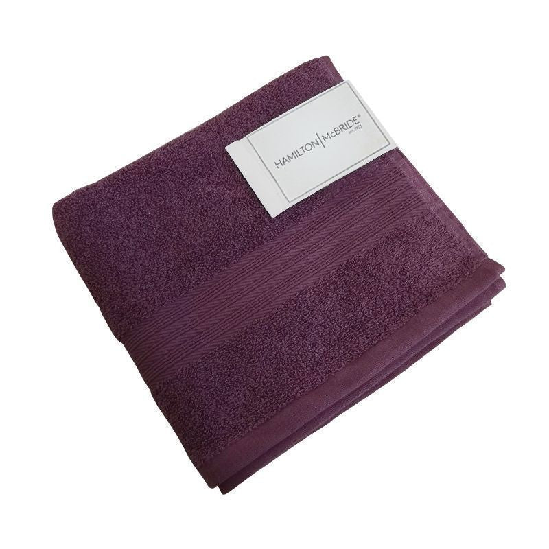 2 Hamilton McBride 30cm x 30cm Aubergine Face Cloths