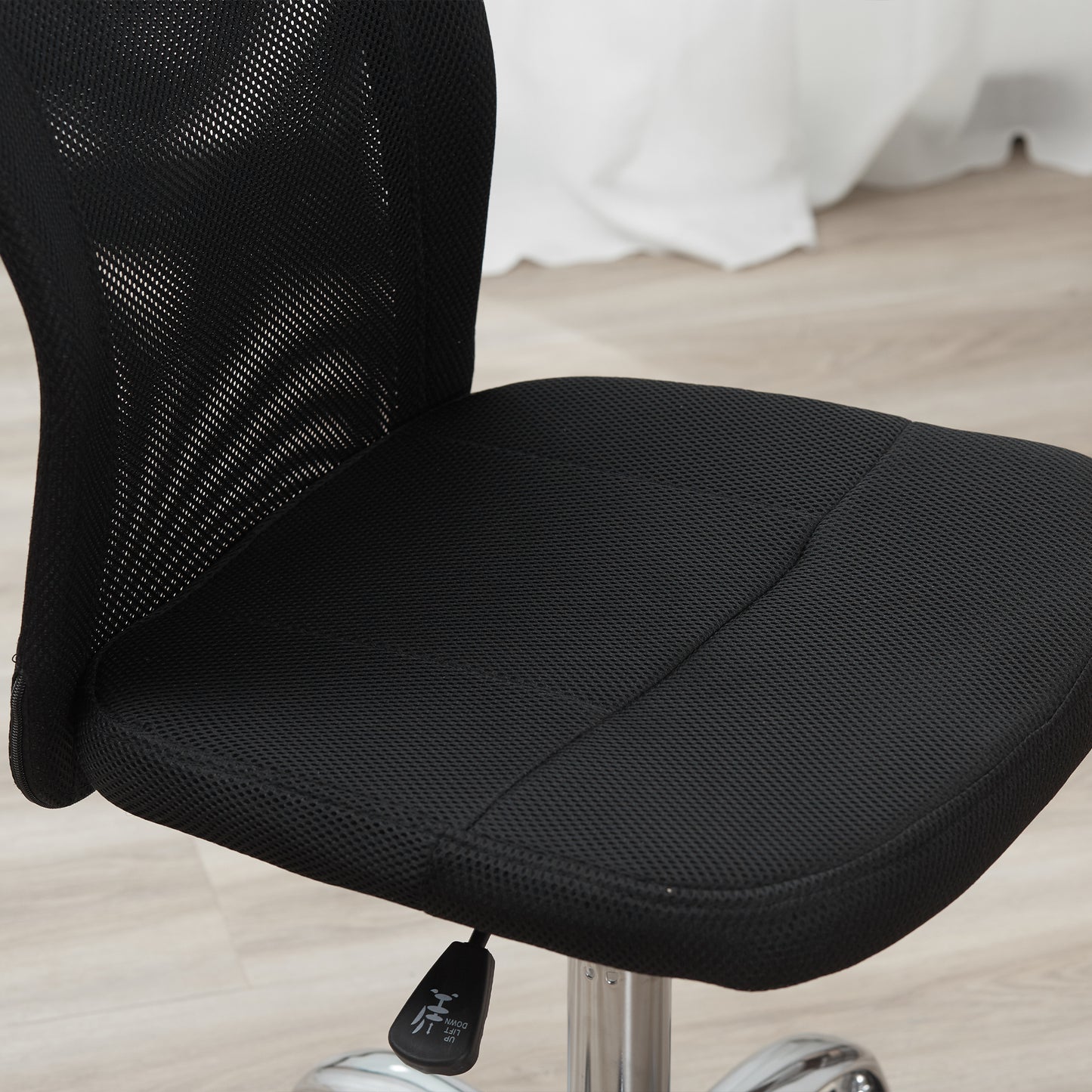 Vinsetto Home Office Mesh Task Chair Ergonomic Armless Mid Back Height Adjustable with Swivel Wheels