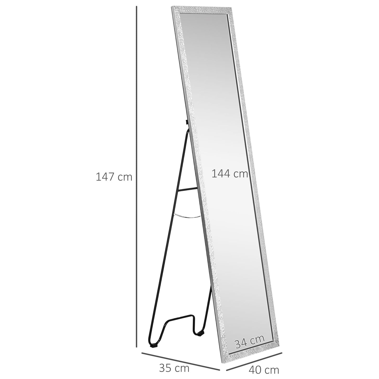 Homcom Full Length Mirror Free Standing Mirror Dressing Mirror With Ps Frame For Bedroom Living Room