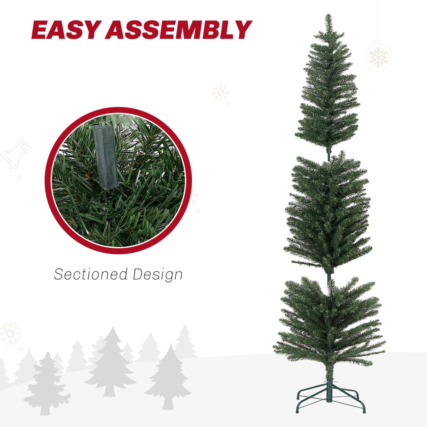 5ft Slim Christmas Tree Artificial -  263 Tips