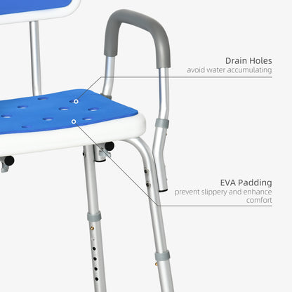 Homcom EVA Padded Shower Chair for the Elderly and Disabled