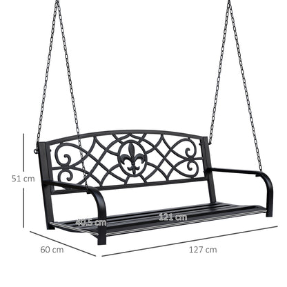 Outsunny Outdoor Porch Swing Seat Bench with Chains for the Yard