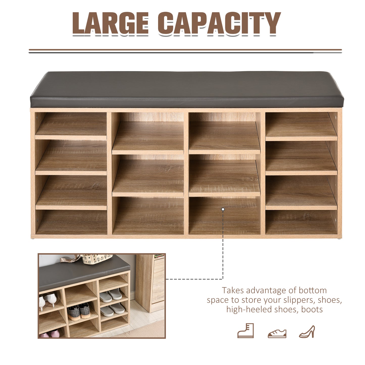 Homcom 14-Shelf Shoe Storage Unit