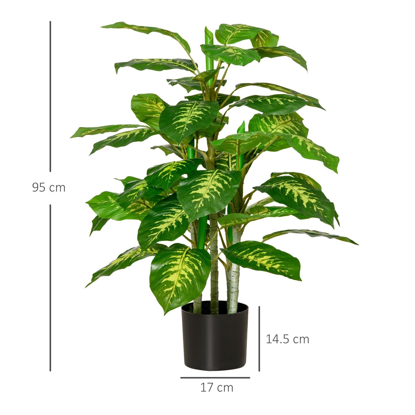 Homcom Artificial Evergreen Plant Realistic Fake Tree Potted Home Office Décor 95cm