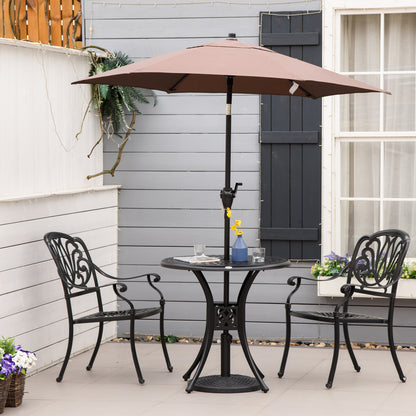 Outsunny 78cm Round Garden Dining Table Bistro Set with Parasol Hole Antique Cast Aluminium Outdoor Table Only