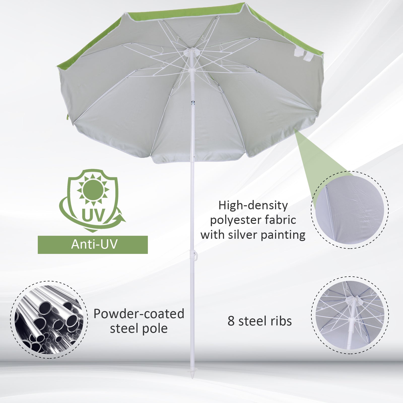 Outsunny 1.7m Beach Umbrella