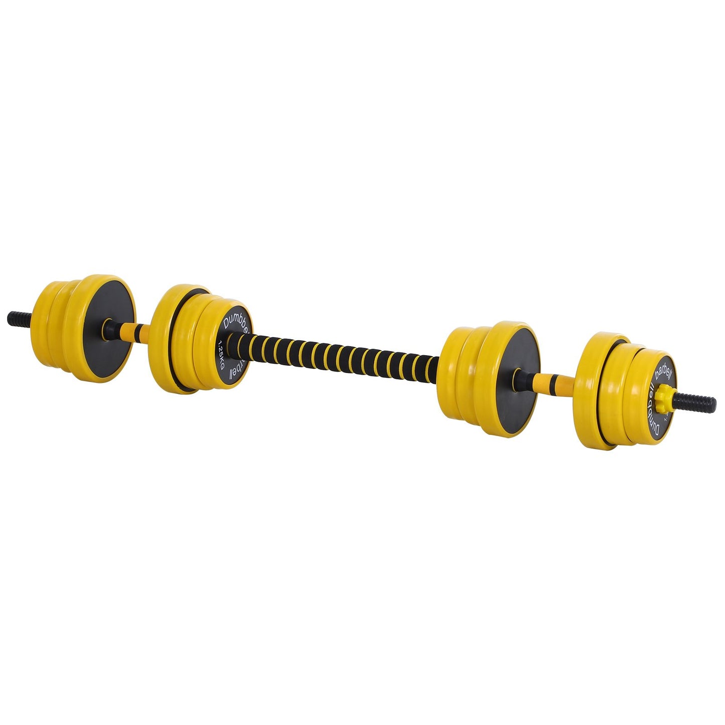 Homcom Adjustable 20KGS Barbell & Dumbbell Set Fitness Home Gym Plate Bar Clamp Rod