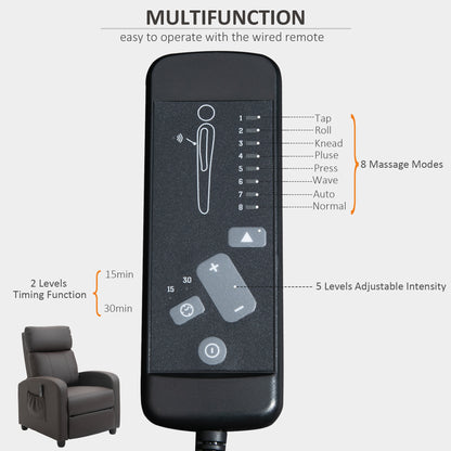 Homcom Recliner Sofa Chair PU Leather Massage Armcair w/ Remote Control