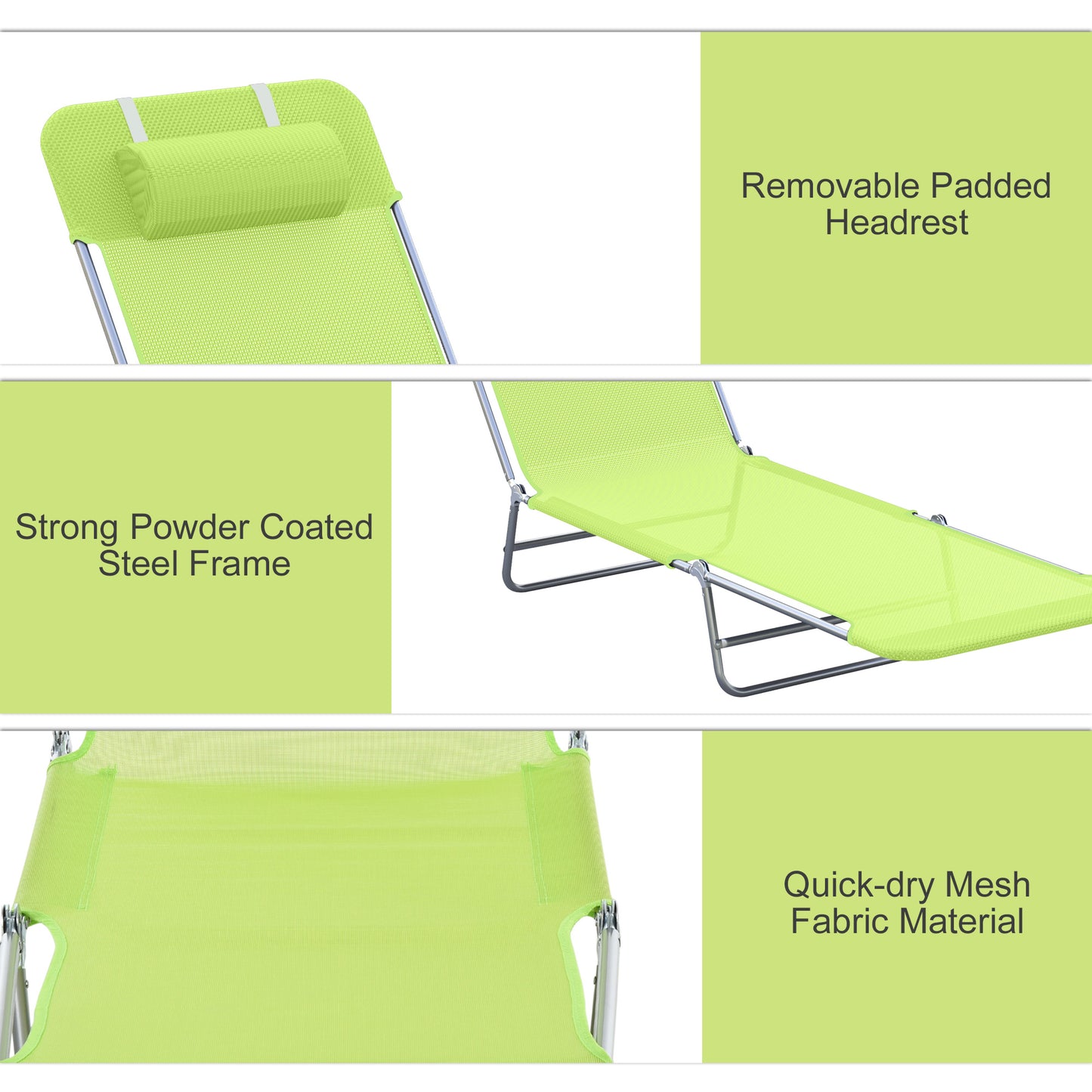 Outsunny Outdoor Foldable Sun Lounger