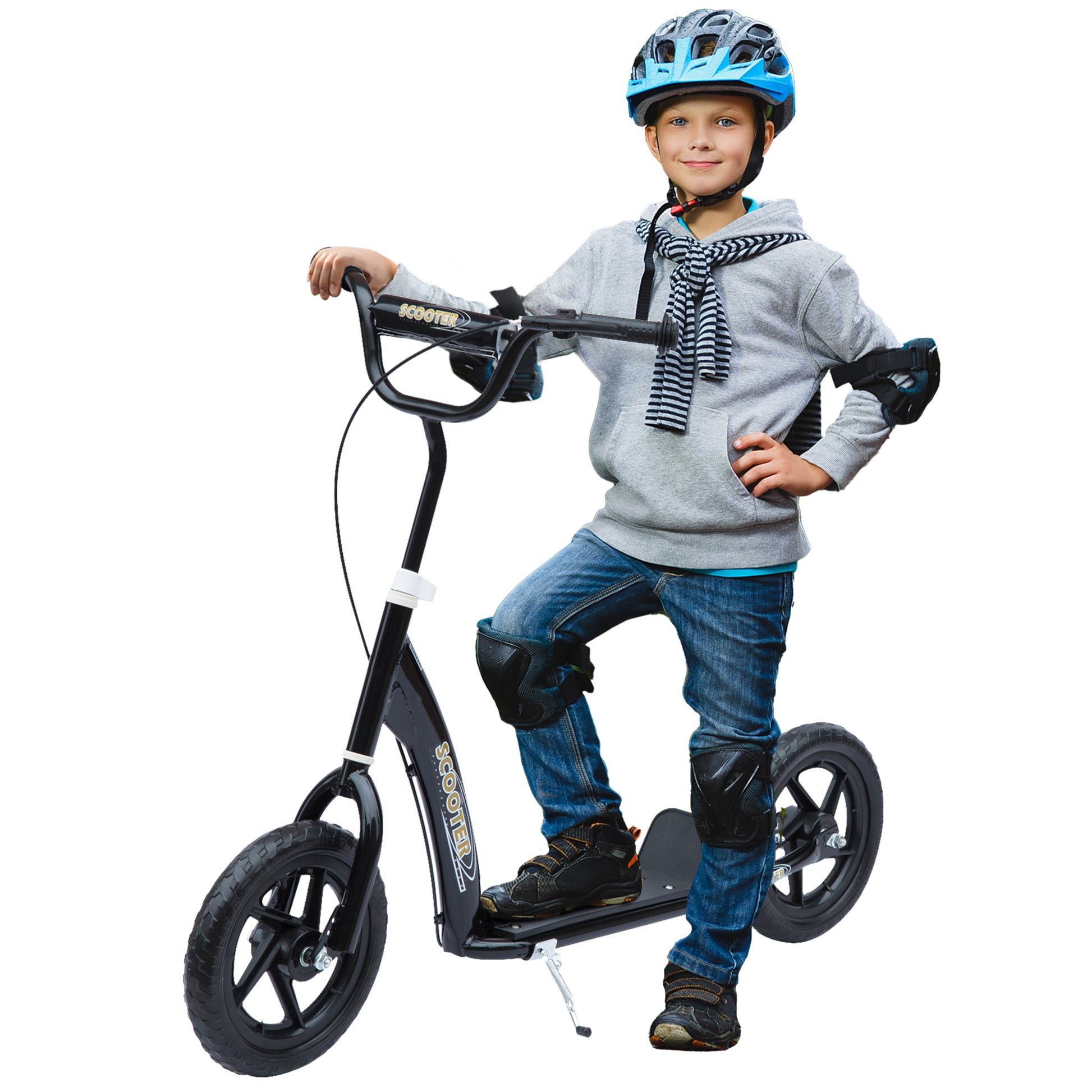 Homcom Teen Push Scooter Kids Children Stunt Scooter Bike Bicycle Ride On 12" EVA Tyres