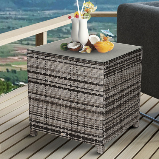 Outsunny Square PE Rattan Garden Table