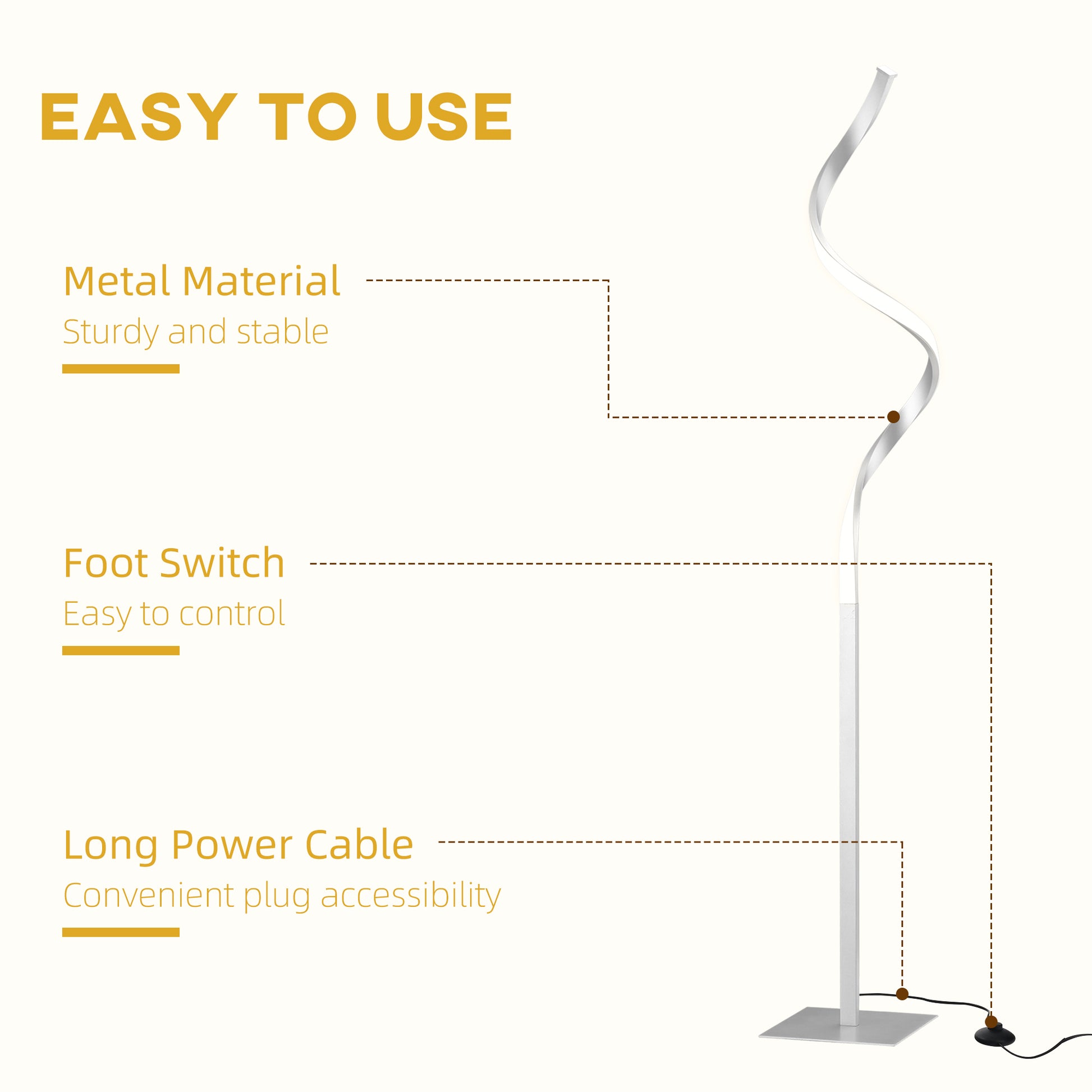 Homcom Dimmable Floor Lamp for Living Room