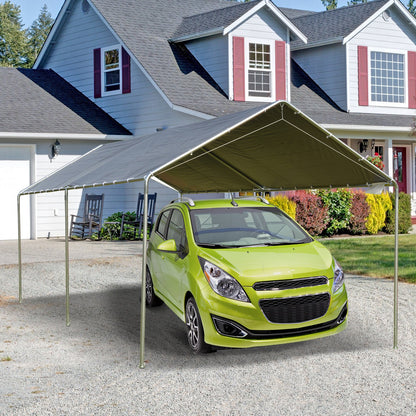 Outsunny 3 x 6m Heavy Duty Carport Garage Car Shelter Galvanized Steel Outdoor Open Canopy Tent Water UV Resistant Waterproof