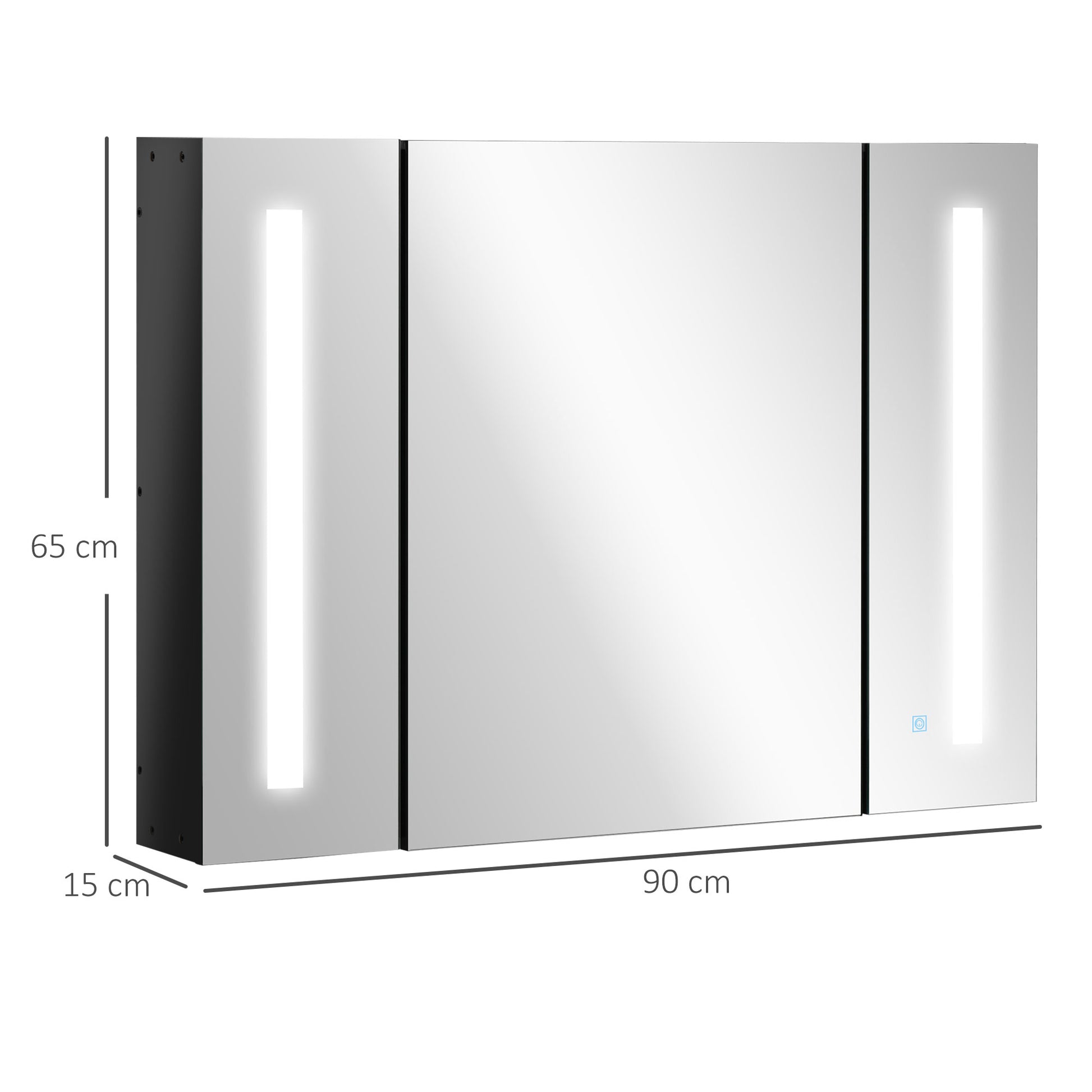 kleankin LED Bathroom Cabinet with Mirror