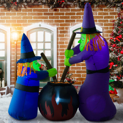 Homcom 1.8H m Inflatable Witches Halloween Decoration