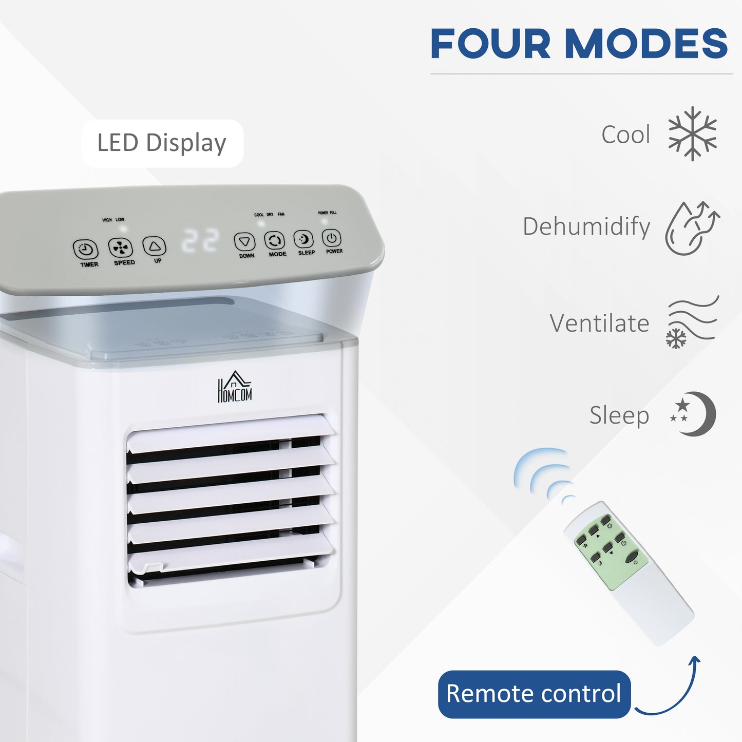 A Rated 7,000 BTU 4-In-1 Portable Dehumindifier With Remote & 24 Hour Timer by Homcom