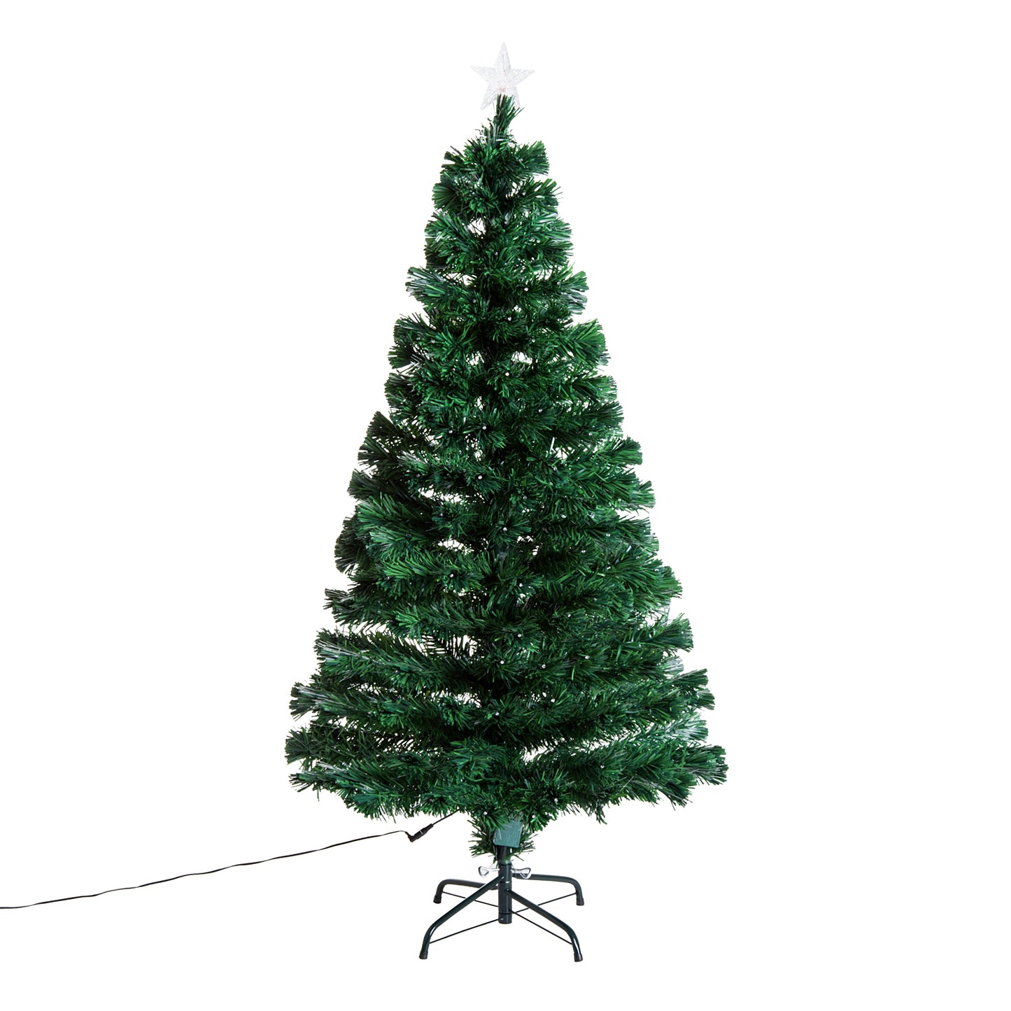 Homcom 5FT Prelit Artificial Christmas Tree with Multi-Coloured Fibre Optic LED Light