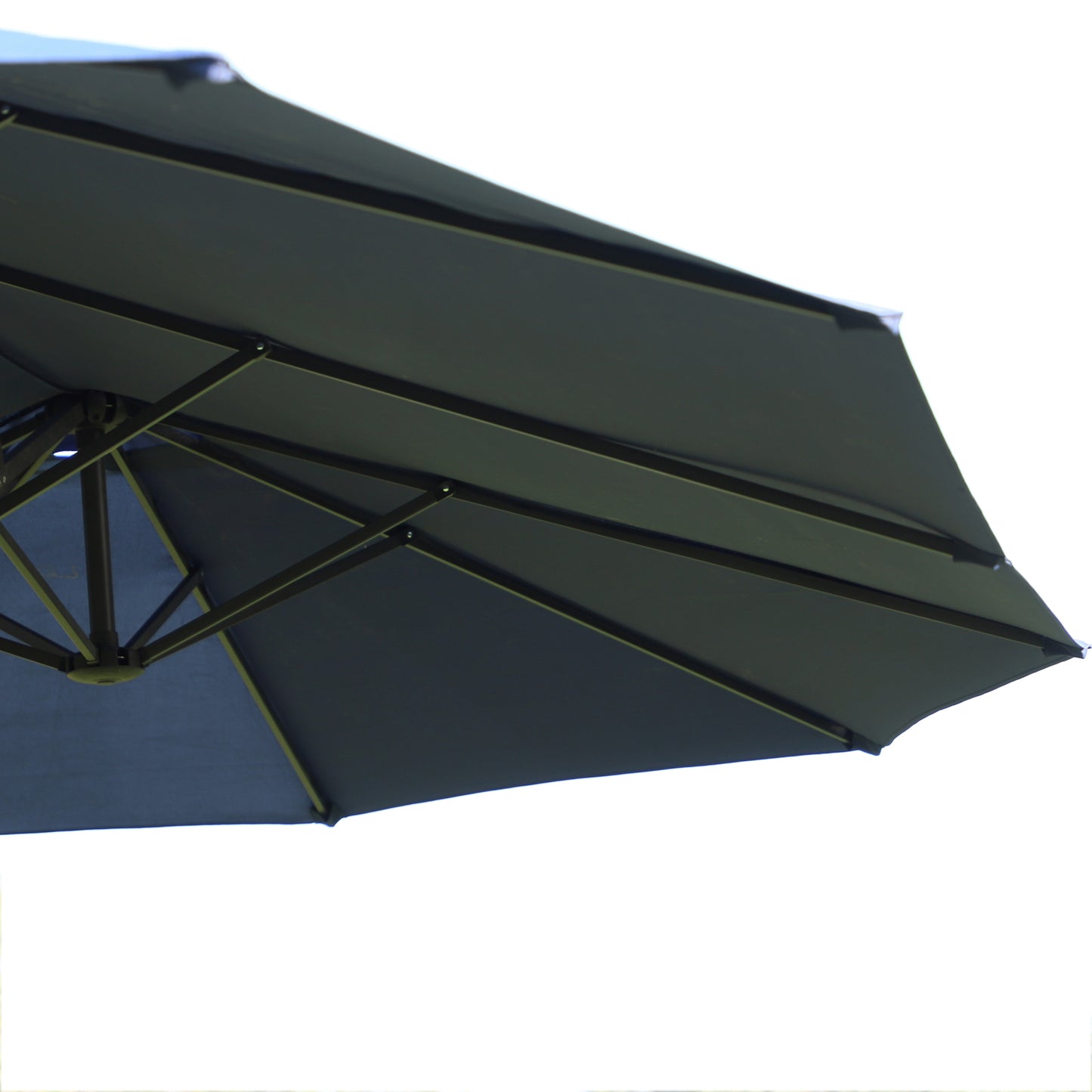 Outsunny Double-Side Umbrella Parasol Diameter 2.7X4.6Wx2.4H M-Blue