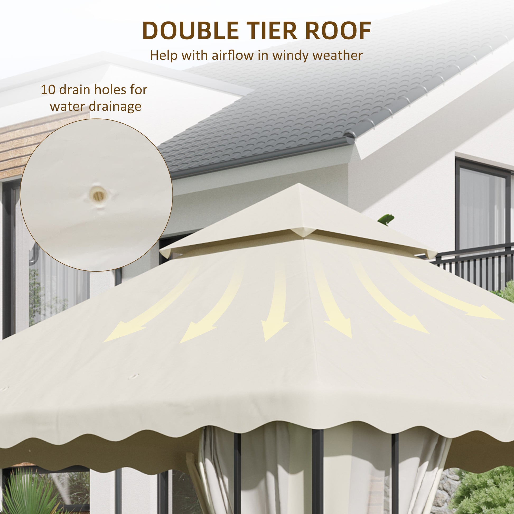 Outsunny 3 x 3 (m) Gazebo Canopy Replacement Covers