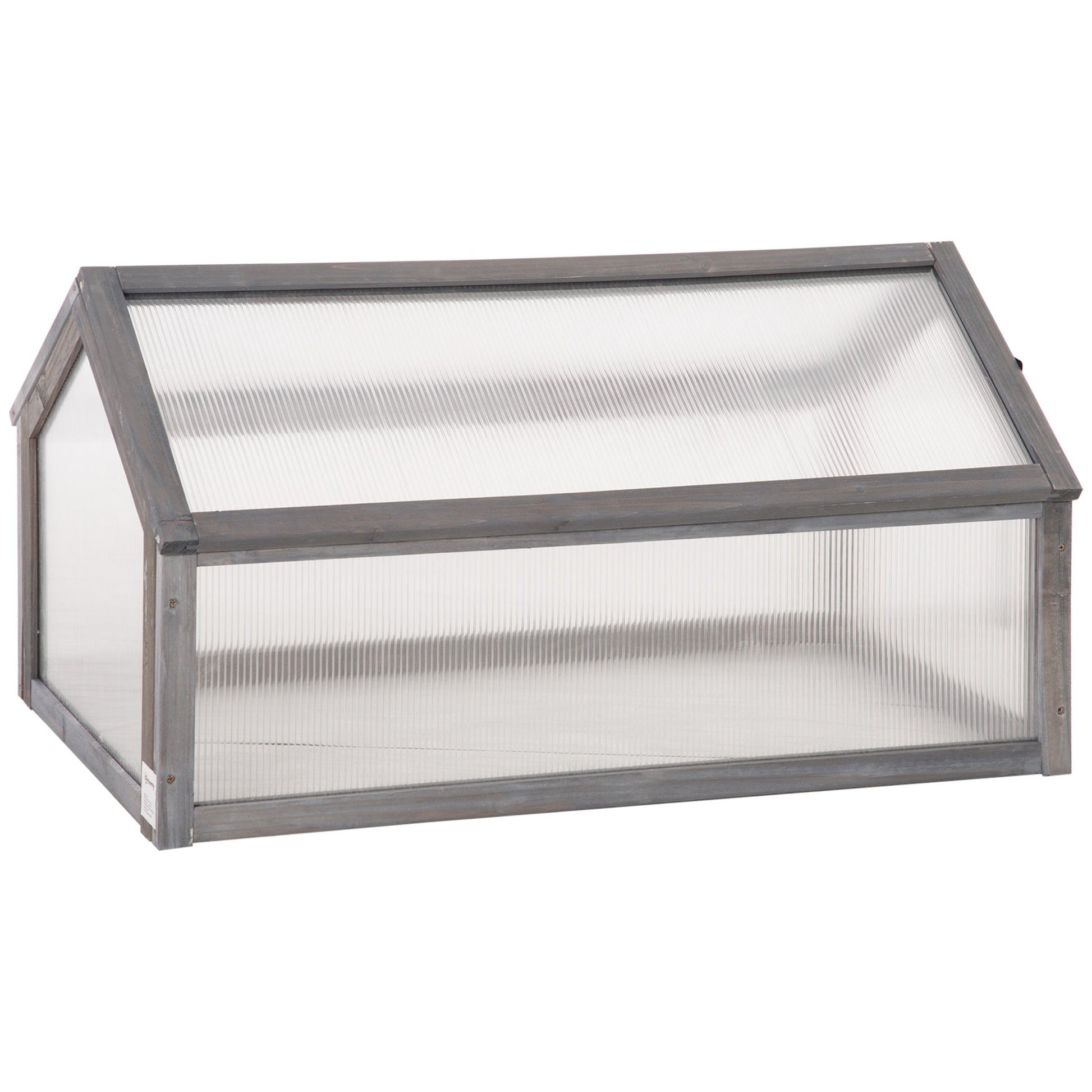 Outsunny Wooden Cold Frame Garden Polycarbonate Greenhouse with Openable Top Cover