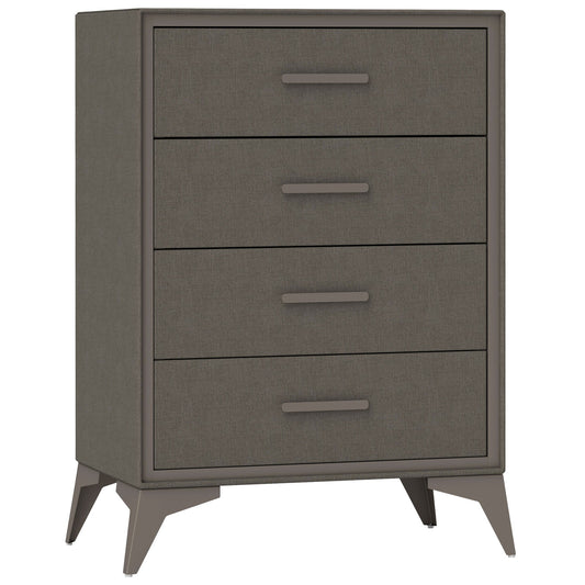 Chest of Drawers, 4 Drawer Fabric Dresser with Steel Frame for Bedroom, Living Room, Easy to Assemble, Brown-0