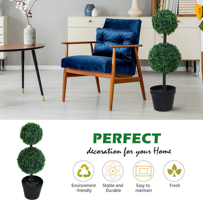 Outsunny Set of 2 Topiary Tree Plant