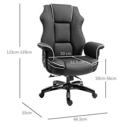 Vinsetto PU Upholstered Recliner Office Chair Black