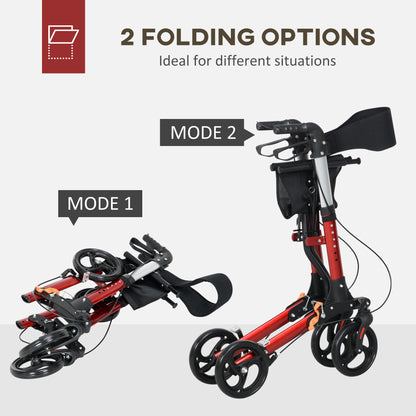 Homcom Folding Rollator Walker with Seat and Backrest